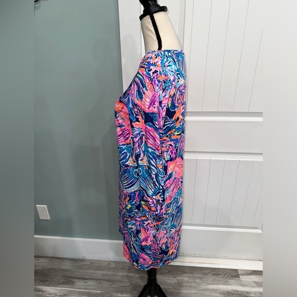 Lilly Pulitzer Linden Dress In Multicolored vibrant fish resort size small - Picture 6 of 9